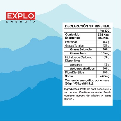 Barra de Energía Explo Cacahuate + Sal de Mar 50g