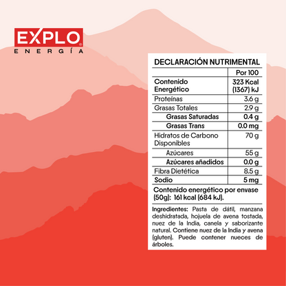 Barra de Energía Explo Manzana Canela 50gr.