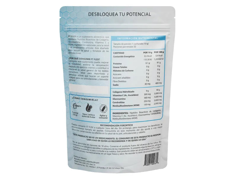 Suplemento Alimenticio FT PURE FLEX Colágeno Hidrolizado