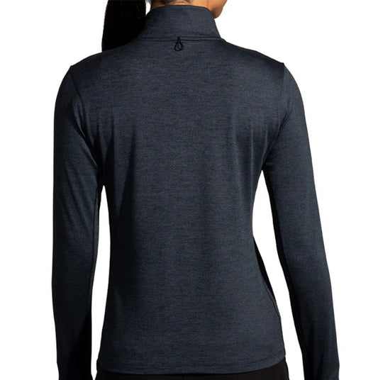 Brooks Dash 1/2 Zip 2.0 Htr Black Sudadera Ligera Para Mujer