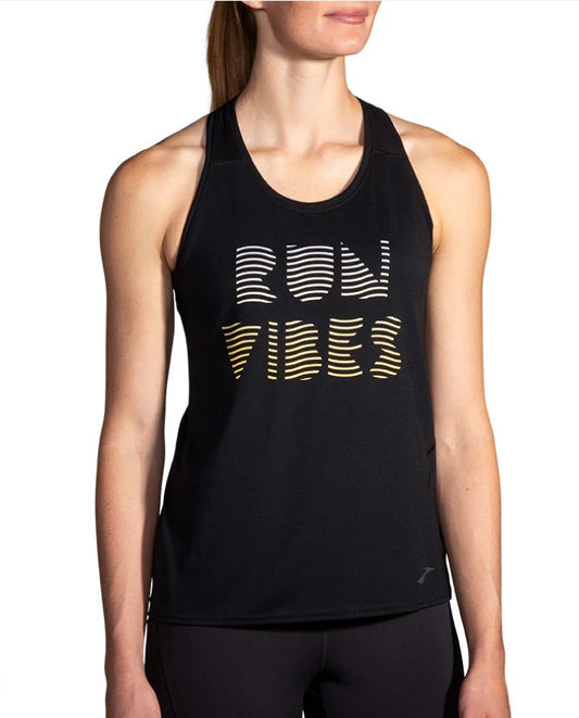 Playera para correr Distance Tank 3.0 Negra/Run Vibes
