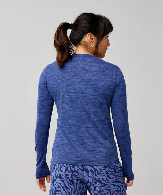 Playera Manga Larga Brooks Luxe Long Sleeve HTR Midnight Mujer