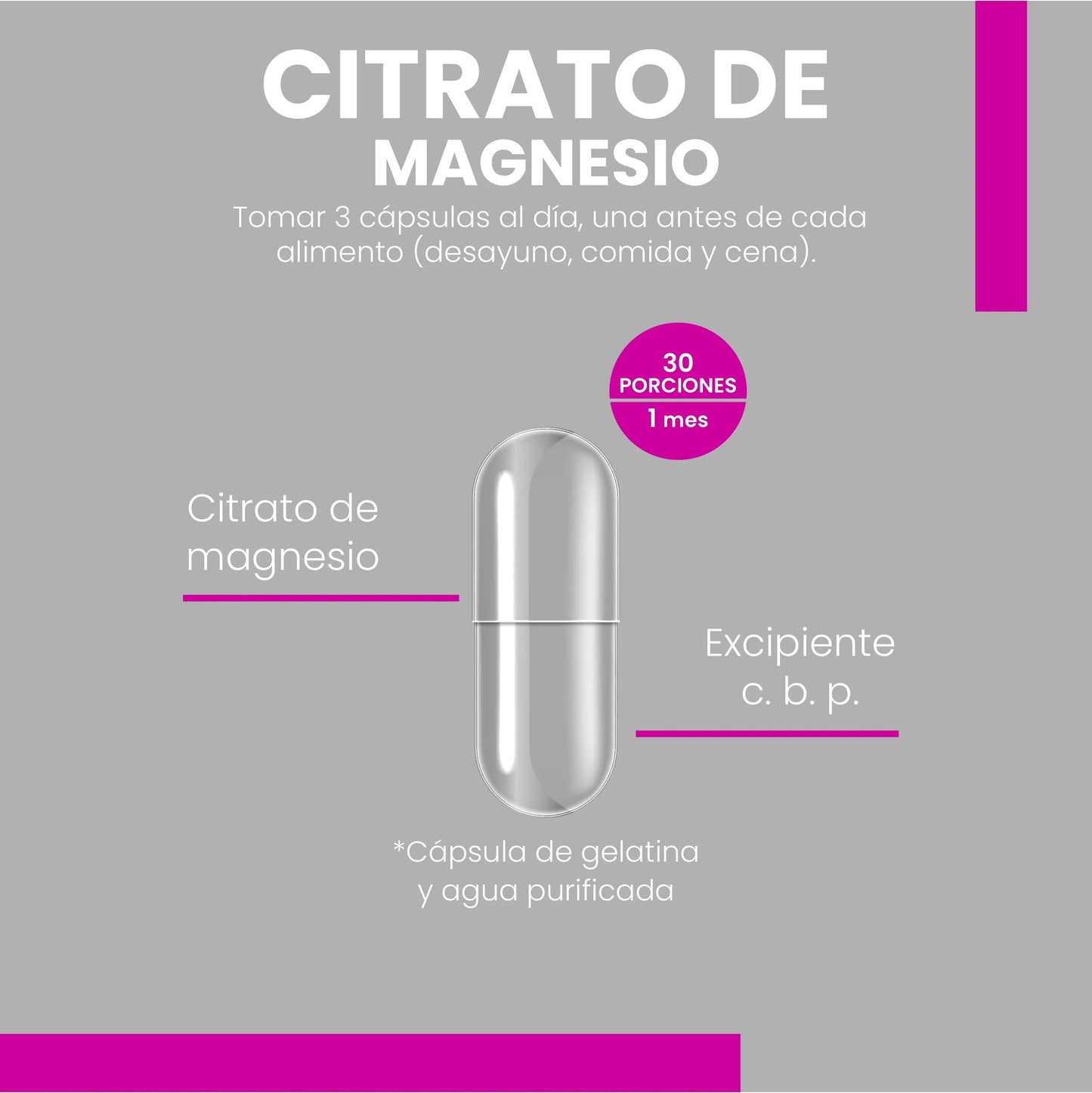 Suplemento Alimenticio FLOW Citrato de Magnesio (90 cápsulas)