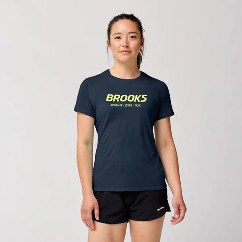 Playera de Manga Corta para Correr  Brooks Distance Mountain Ultra Trail Mujer