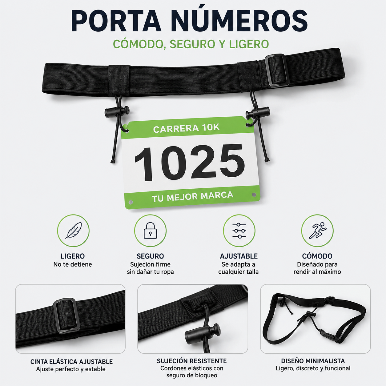 Cinturón Porta Números para Running o Triatlón