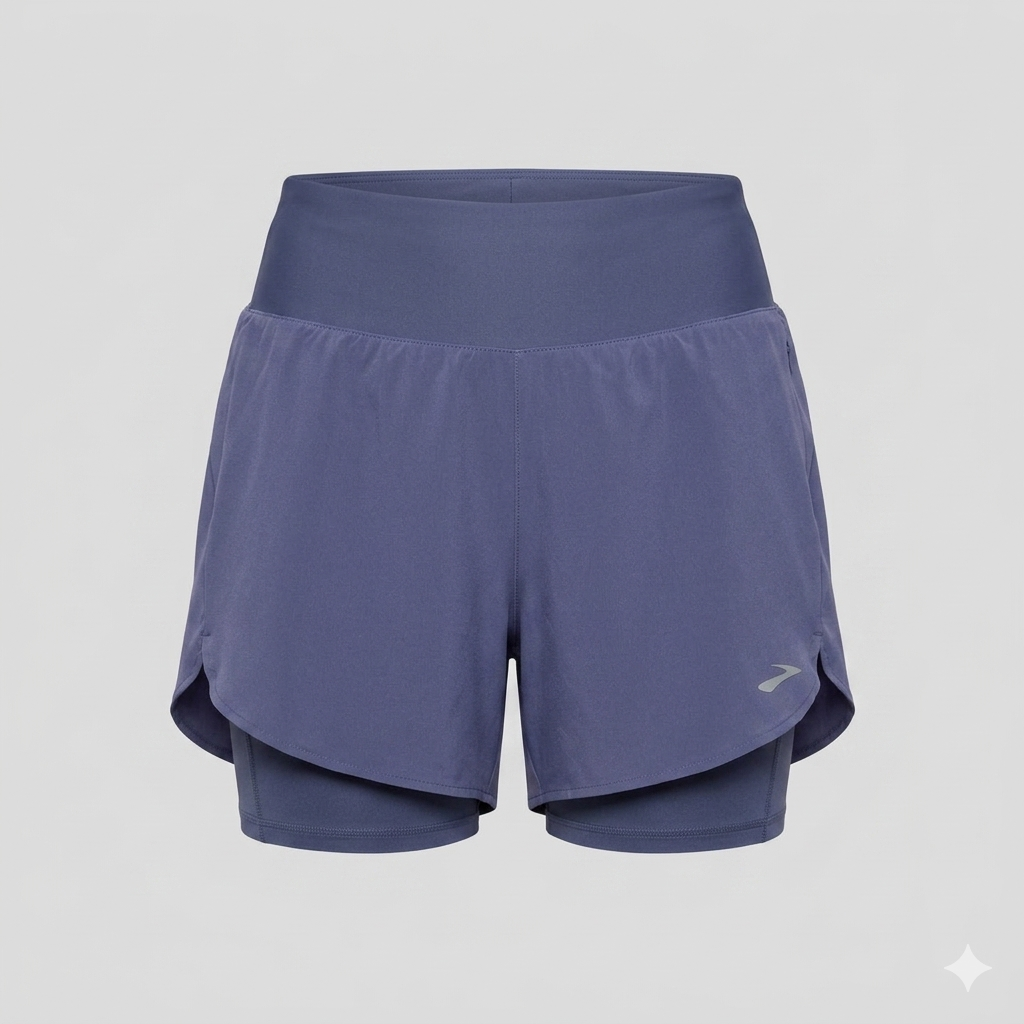 Brooks 2-en-1 Running Shorts | Máxima Cobertura y Cero Rozaduras Mujer