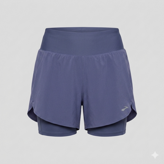 Brooks 2-en-1 Running Shorts | Máxima Cobertura y Cero Rozaduras Mujer