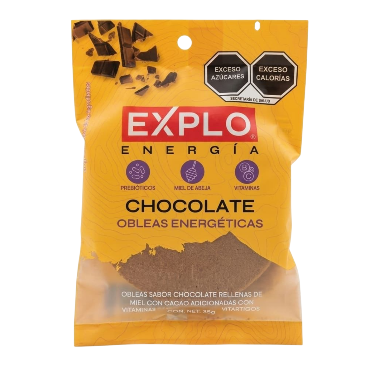 Obleas Energéticas Explo Sabor Chocolate 45 gr