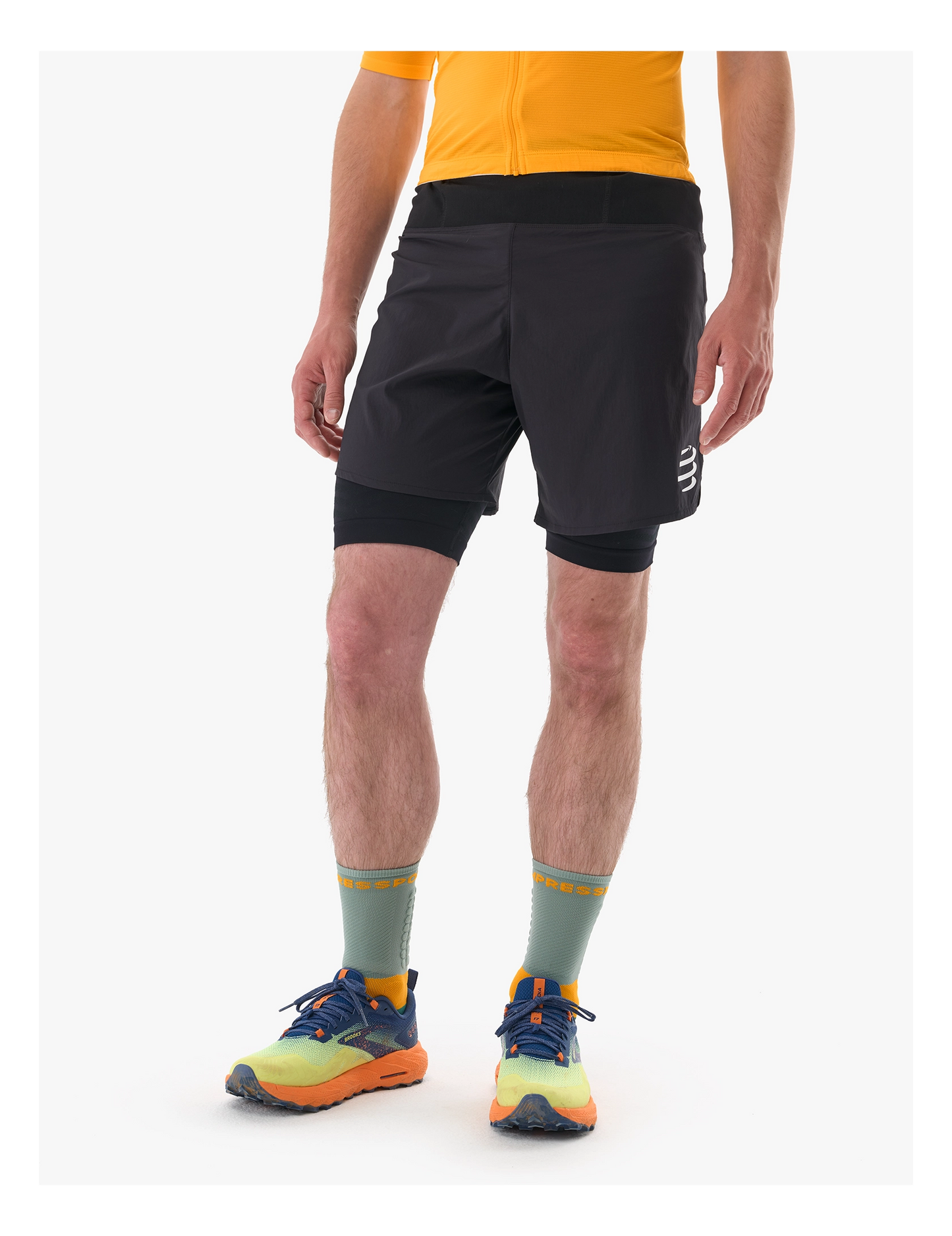 Compressport Trail Racing 2-In-1 Short - Black Hombre