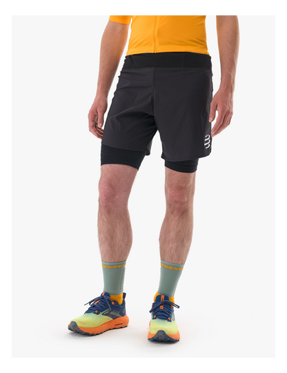Compressport Trail Racing 2-In-1 Short - Black Hombre