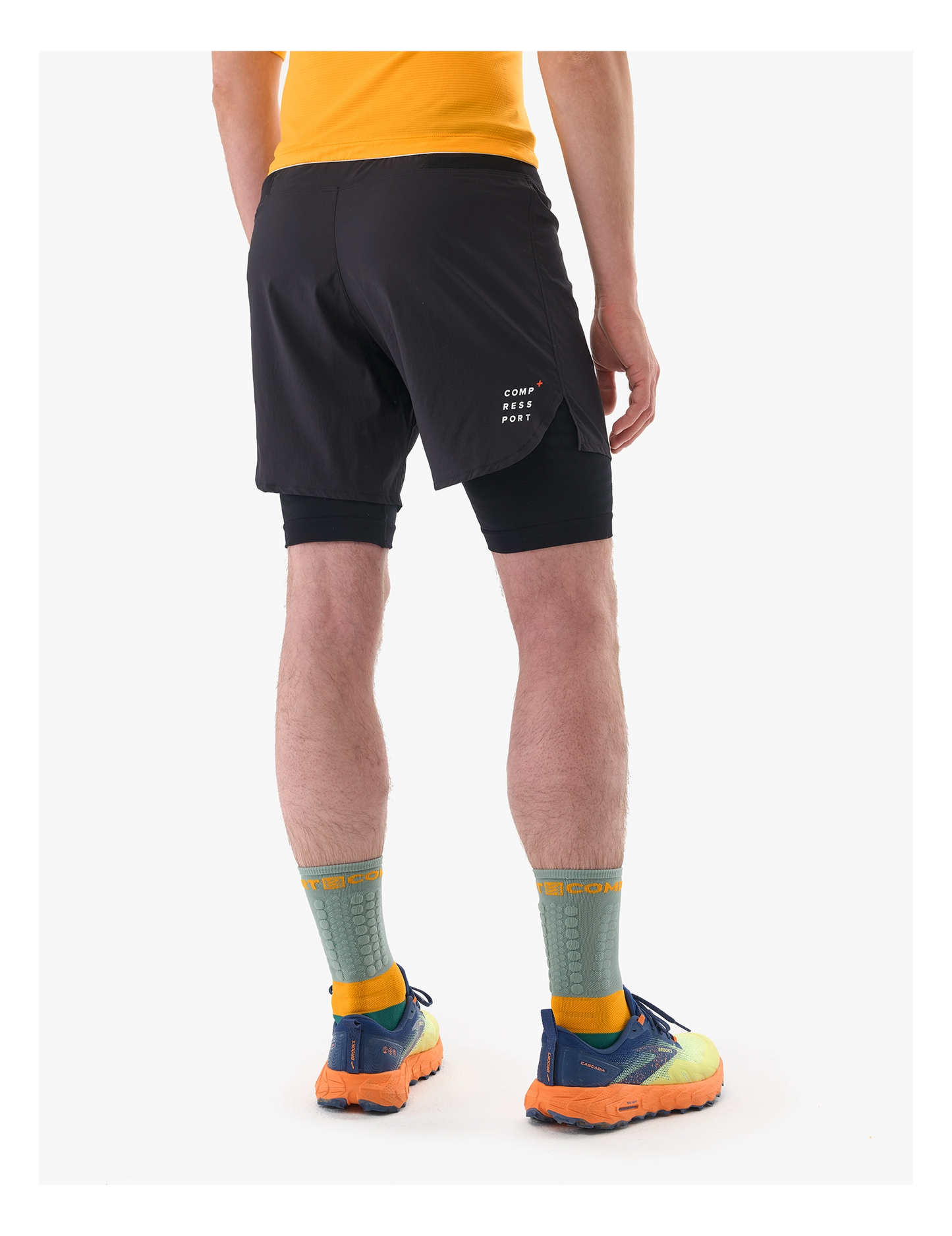 Compressport Trail Racing 2-In-1 Short - Black Hombre