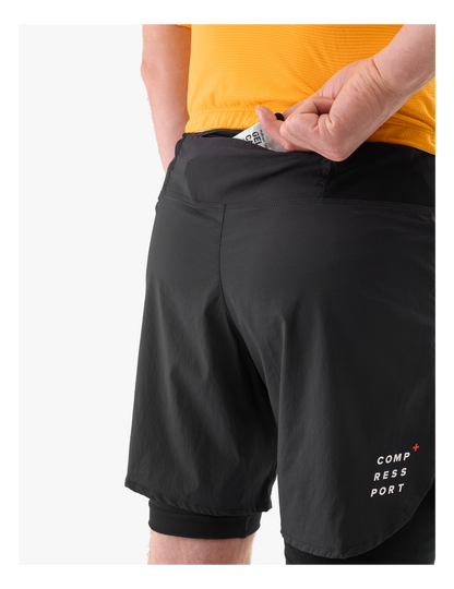 Compressport Trail Racing 2-In-1 Short - Black Hombre