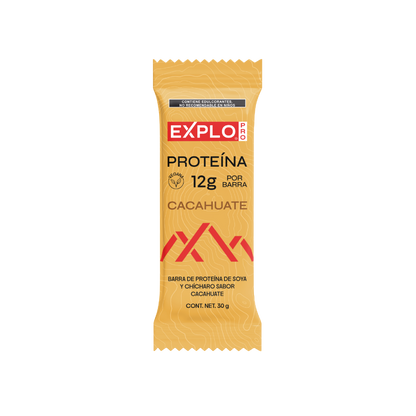 Barra de Proteína Explo Nutrición Para Atletas Sabor Cacahuate 12g