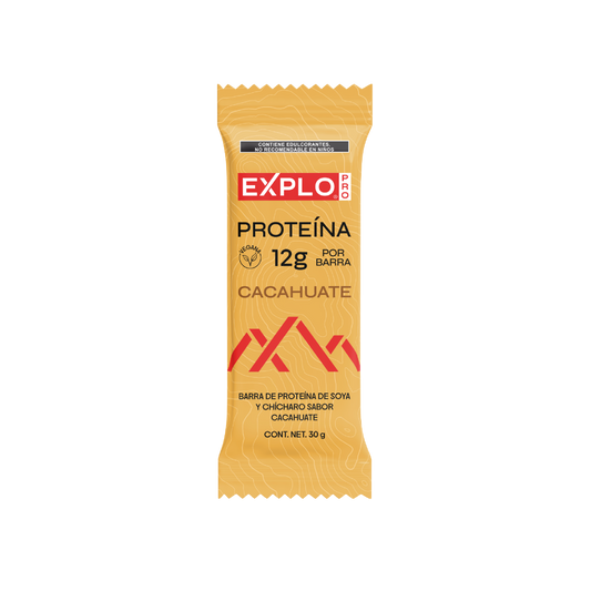 Barra de Proteína Explo Nutrición Para Atletas Sabor Cacahuate 12g