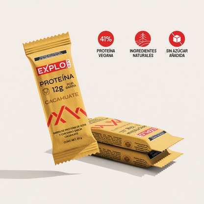 Barra de Proteína Explo Nutrición Para Atletas Sabor Cacahuate 12g